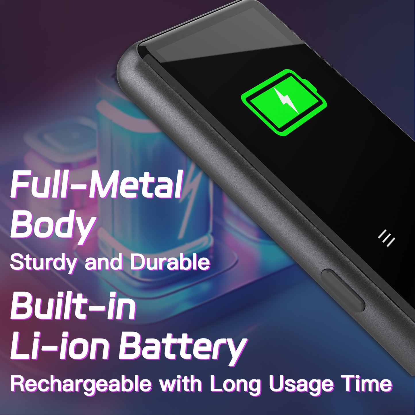 Reproductor MP3 AiMoonsa con Bluetooth (Modelo: B27), reproductor de música portátil con altavoz incorporado, disfruta de tu música digital y audiolibros en cualquier momento, incluye radio FM, grabadora, libro electrónico y viene con auriculares